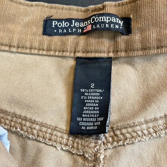 Polo by Ralph Lauren Jeans Company Corduroy Pants, Khaki, Brown, Pants Size 2 - Picture 5 of 9